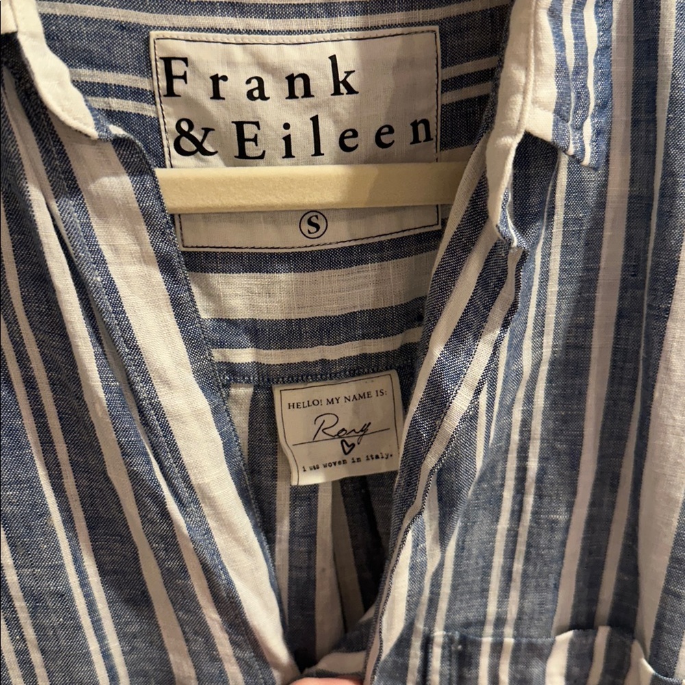 Frank & Eileen Blue and White Striped Long Sleeve Dress - Picture 3 of 5